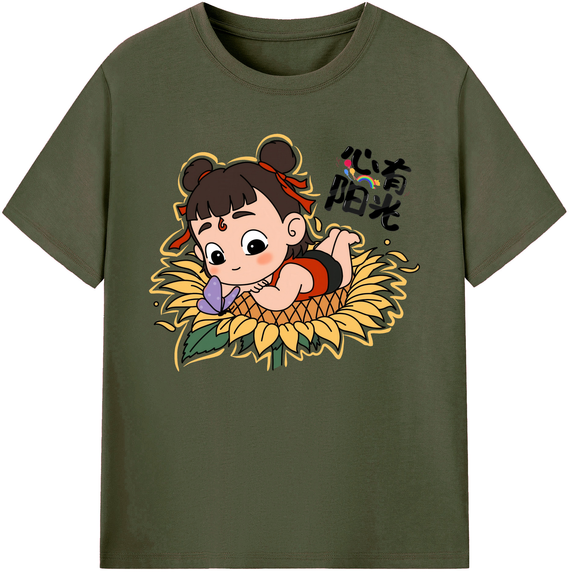 （画像用） Ne Zha 2 ナタ 魔童の大暴れ 綿100％ メンズ半袖Tシャツ｜肌触りやわらか＆通気性